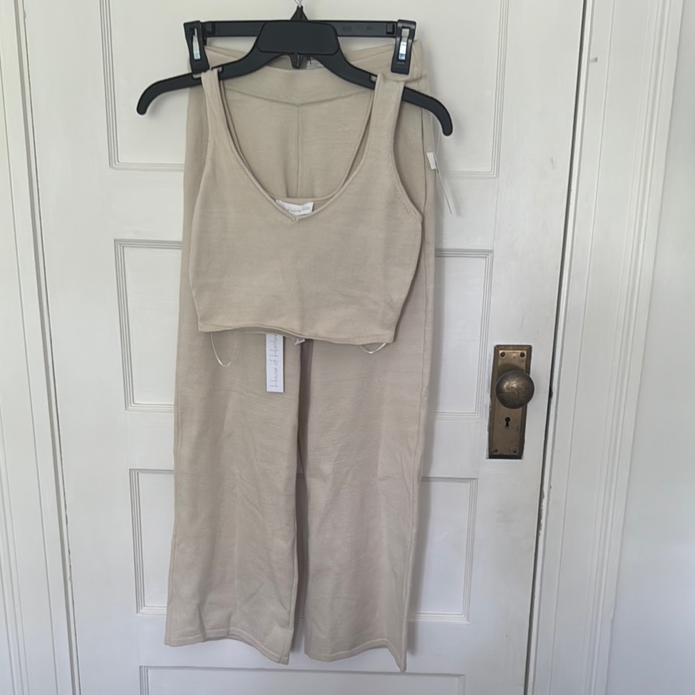 Women's beige two peice comfy set sold together